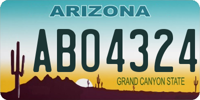 AZ license plate ABO4324