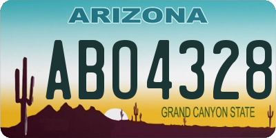 AZ license plate ABO4328