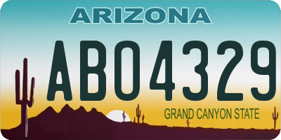 AZ license plate ABO4329