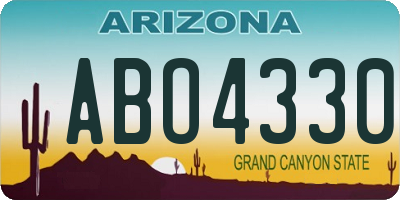 AZ license plate ABO4330