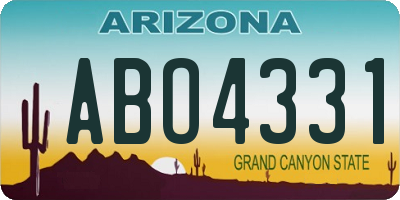 AZ license plate ABO4331
