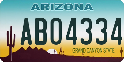 AZ license plate ABO4334