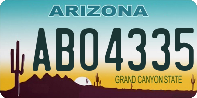 AZ license plate ABO4335