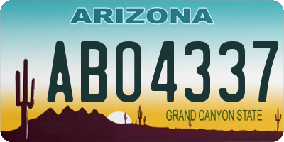 AZ license plate ABO4337