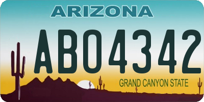 AZ license plate ABO4342