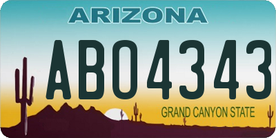 AZ license plate ABO4343