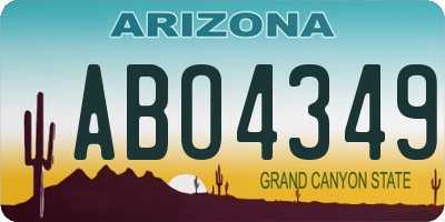 AZ license plate ABO4349