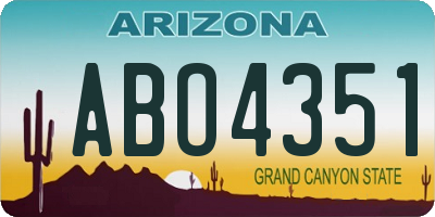 AZ license plate ABO4351