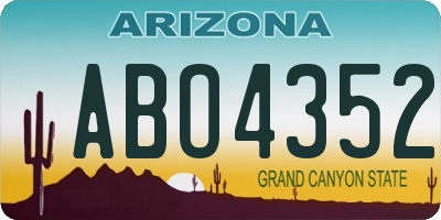 AZ license plate ABO4352