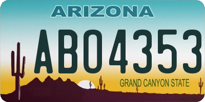 AZ license plate ABO4353