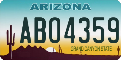 AZ license plate ABO4359
