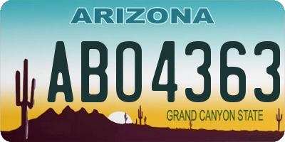 AZ license plate ABO4363