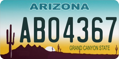 AZ license plate ABO4367