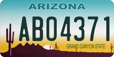 AZ license plate ABO4371