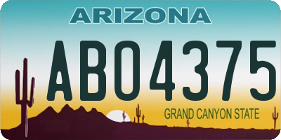 AZ license plate ABO4375