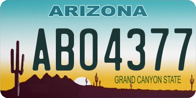 AZ license plate ABO4377