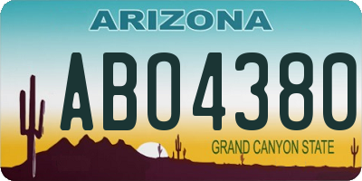 AZ license plate ABO4380