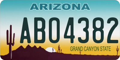 AZ license plate ABO4382