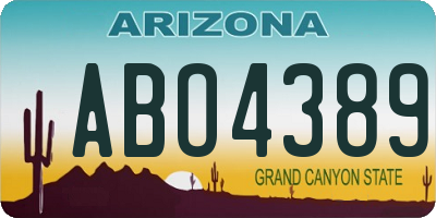 AZ license plate ABO4389