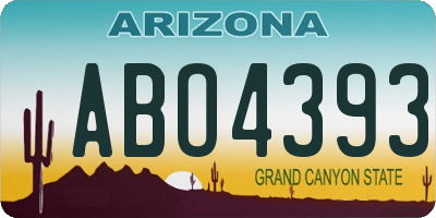 AZ license plate ABO4393