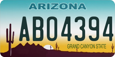AZ license plate ABO4394