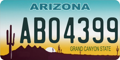 AZ license plate ABO4399