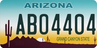 AZ license plate ABO4404