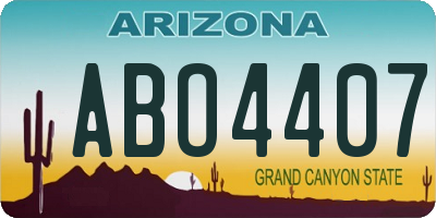 AZ license plate ABO4407
