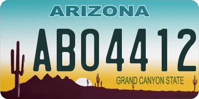 AZ license plate ABO4412
