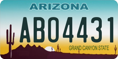 AZ license plate ABO4431