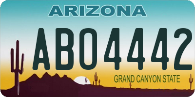 AZ license plate ABO4442