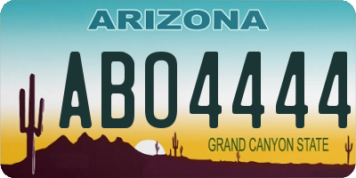 AZ license plate ABO4444