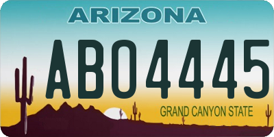 AZ license plate ABO4445