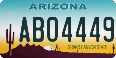 AZ license plate ABO4449