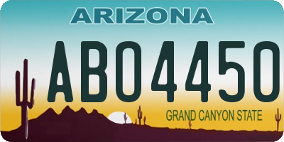 AZ license plate ABO4450