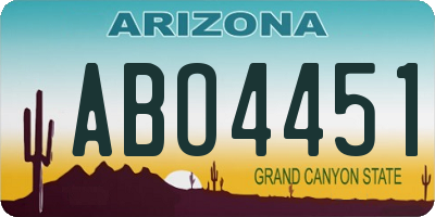 AZ license plate ABO4451