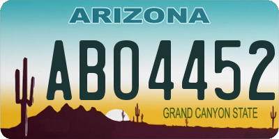 AZ license plate ABO4452