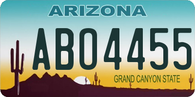AZ license plate ABO4455