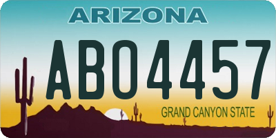 AZ license plate ABO4457