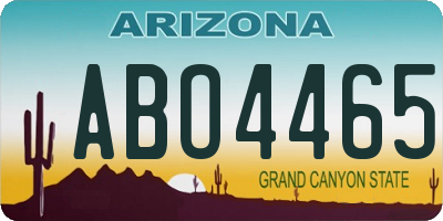 AZ license plate ABO4465