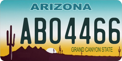 AZ license plate ABO4466