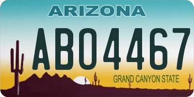 AZ license plate ABO4467