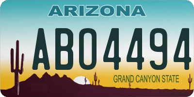 AZ license plate ABO4494