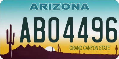 AZ license plate ABO4496