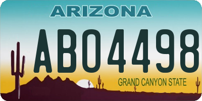 AZ license plate ABO4498