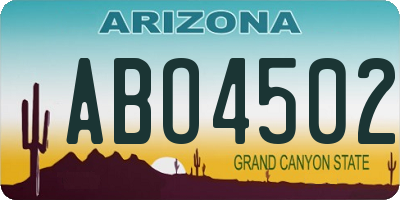 AZ license plate ABO4502