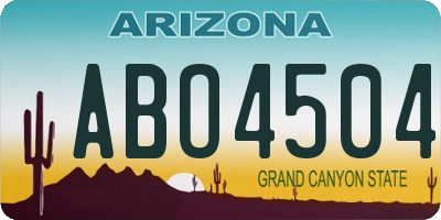 AZ license plate ABO4504