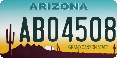AZ license plate ABO4508