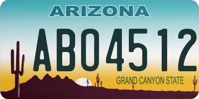 AZ license plate ABO4512