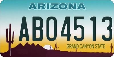 AZ license plate ABO4513